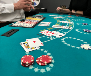 Black Jack Table at company casino night party