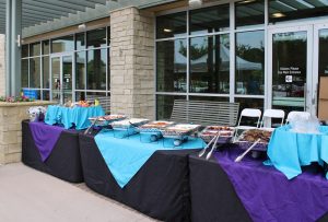 Corporate catering buffet set up