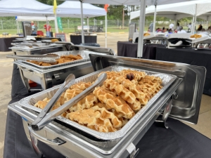 Breakfast Buffet set up for company picnic