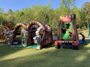 Inflatable games at company picnic in Kentucky